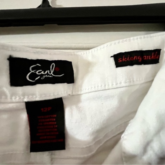 EARL Jeans: WHITE (Skinny Ankle) w/BLUE 🧵EMBROIDERED HEM-Denim, SIZE 12P, NWT! - Picture 14 of 14